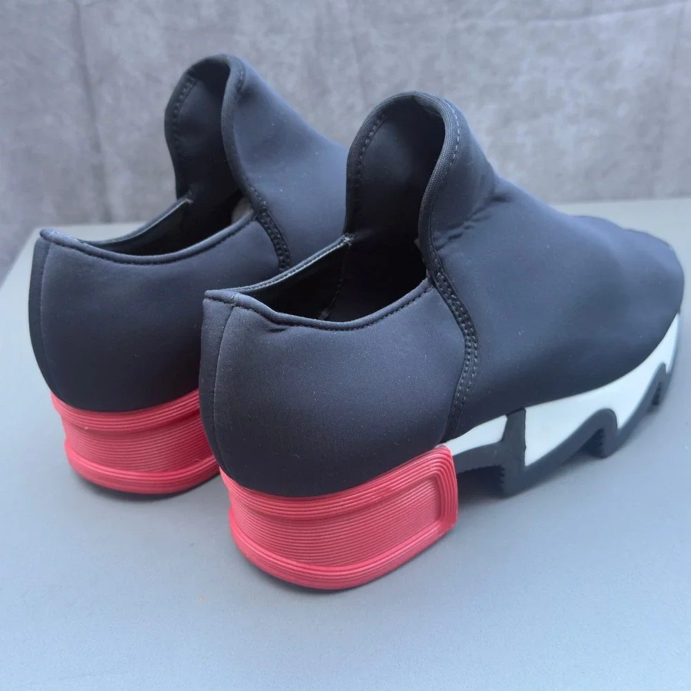 iRi Neoprene Slip On Sneakers Size 39 Black Red White Made in Italy